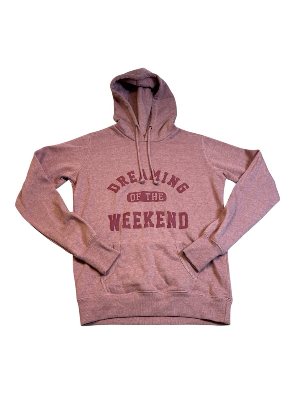 Cotton On "Dreaming Of The Weekend" Graphic Hoodie Rose Pink Small EUC